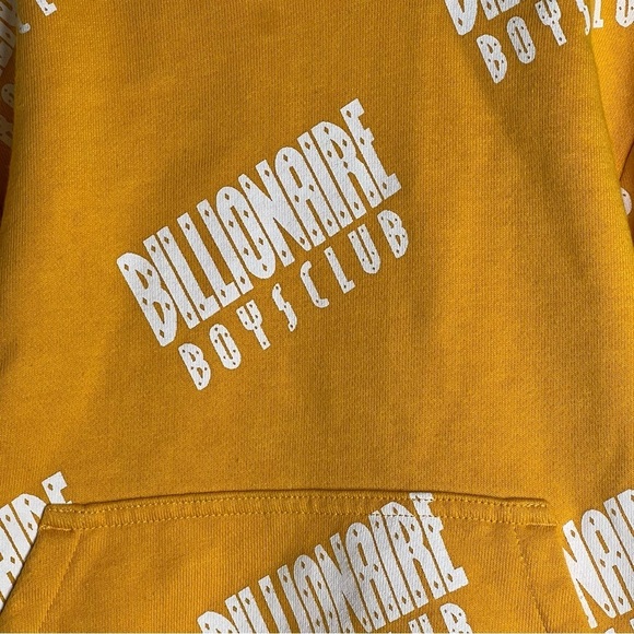 Billionaire Boys Club Mustard Yellow Pullover Hoodie Pockets Long Sleeves Sz 3T - Picture 2 of 10